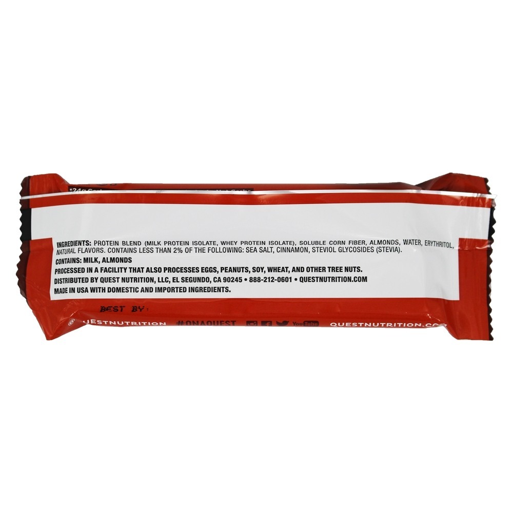 Barra de proteína barra de proteína canela rolo - 2.12 oz. Quest Nutrition - Imagem 3