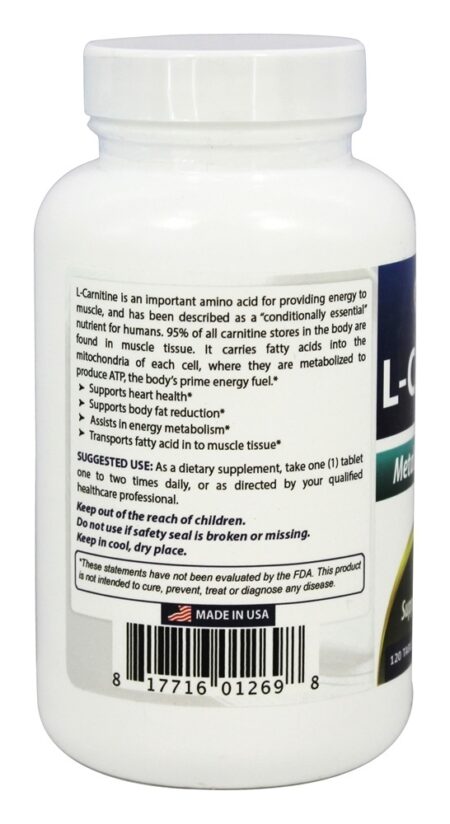 L-Carnitina 1000 mg. - 120 Tablets Best Naturals - Image 3