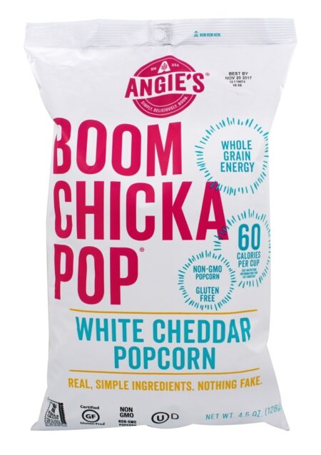 Cheddar branco de pipoca - 4.5 oz. Angie's BOOMCHICKAPOP