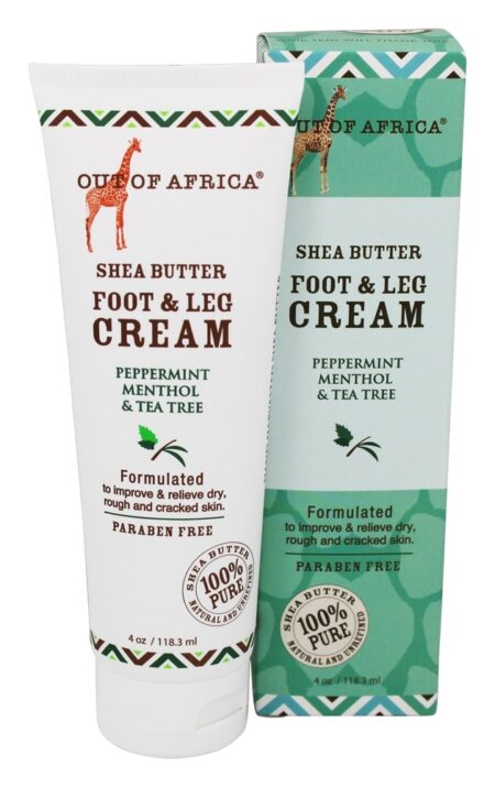 100 % Pure Manteiga de Karité Creme para Pés e Pernas Menta e Hortelã-Pimenta - 4 oz. Out Of Africa