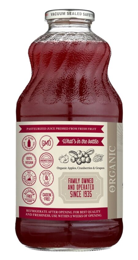 Mistura de suco prensado fresco orgânico Cranberry - 32 fl. oz. Lakewood - Image 4