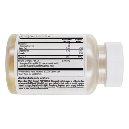 Omega 3 720/480 Óleo de Peixe Destilado - 60 Softgels Kal - Image 3