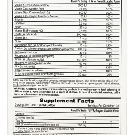 BrainStrong Prenatal - 30 Comprimidos multivitamínicos / 30 cápsulas moles Amerifit Brands - Imagem 2