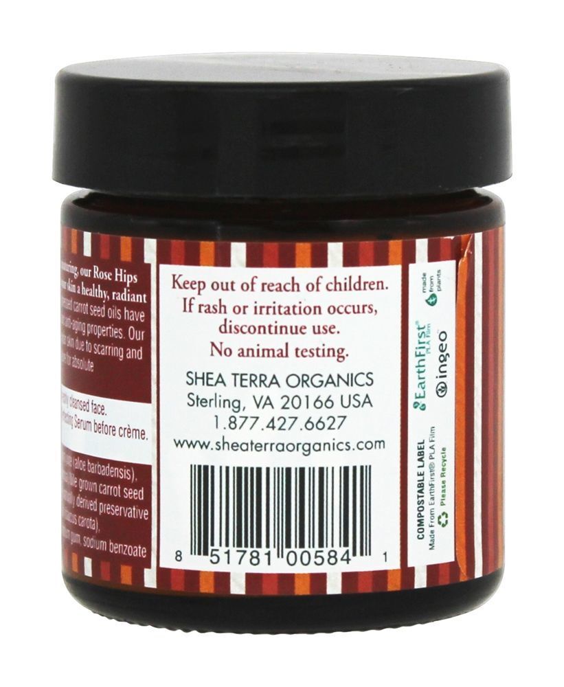 Face Creme Rosa Quadris & Cenoura - 2 oz. Shea Terra Organics - Imagem 3