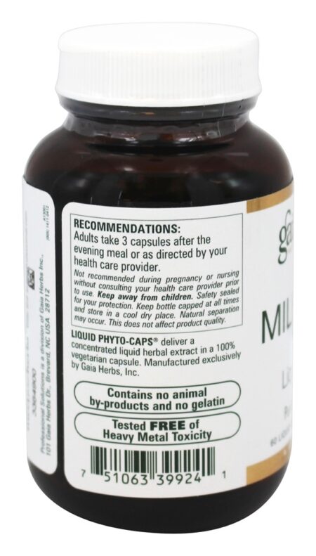 Milk Thistle 450 mg. - 60 Cápsulas Gaia Herbs Professional líquido Gaia Herbs Professional - Image 3