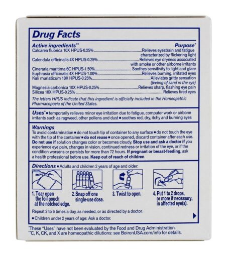 Optique1 colírio medicamento homeopático para alívio da irritação ocular - 30 Dose (s) Boiron - Image 2