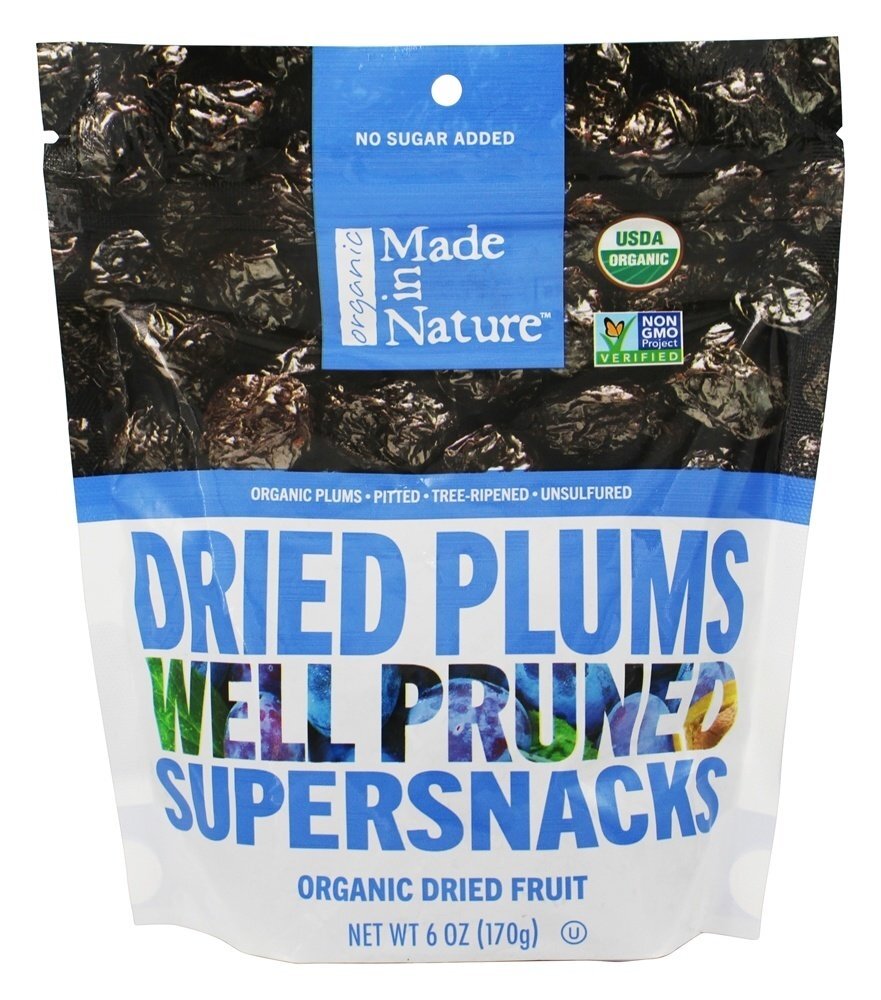 Ameixas secas Supersnacks bem podadas - 6 oz. Made in Nature