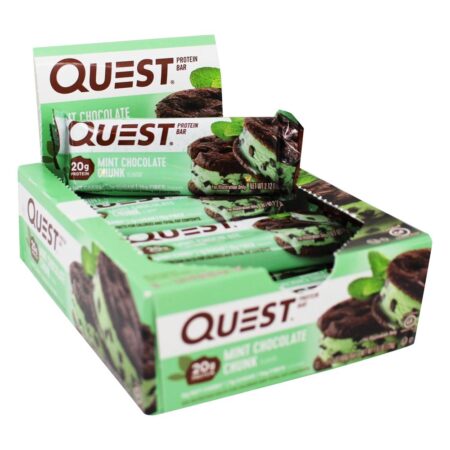 Barra de Proteína da Quest Bar Mint Caixa de Chocolate Menta - 12 Barras Quest Nutrition