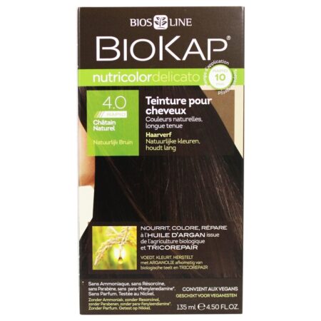 Nutricolor Delicato Permanente Tintura De Cabelo Rápida 4.0 Natural Castanho - 4.5 fl. oz. BioKap - Image 3