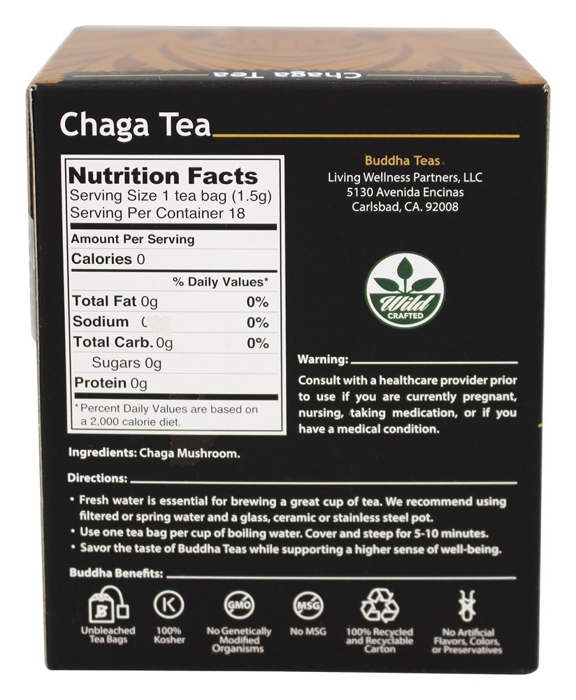 Chá Cogumelo Herbal Crafted Selvagem - 18 Saquinhos de Chá Buddha Teas - Imagem 2