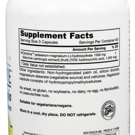 Hcactive Garcinia Cambogia Extrair - Cápsulas 180 Jarrow Formulas - Imagem 2