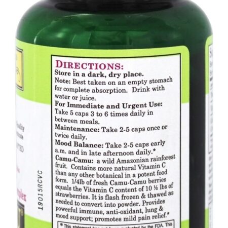 Royal Camu Superfood - Cápsulas vegetarianas 140 Whole World Botanicals - Imagem 3