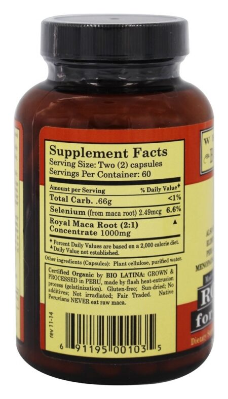 Maca Real para a Menopausa - Cápsulas vegetarianas 120 Whole World Botanicals - Image 2