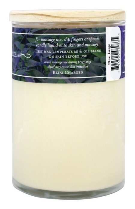 Massagem & Intenção Soja Vela Lavanda & Sábio Borrar - 12 oz. Terra Essential Scents - Image 2