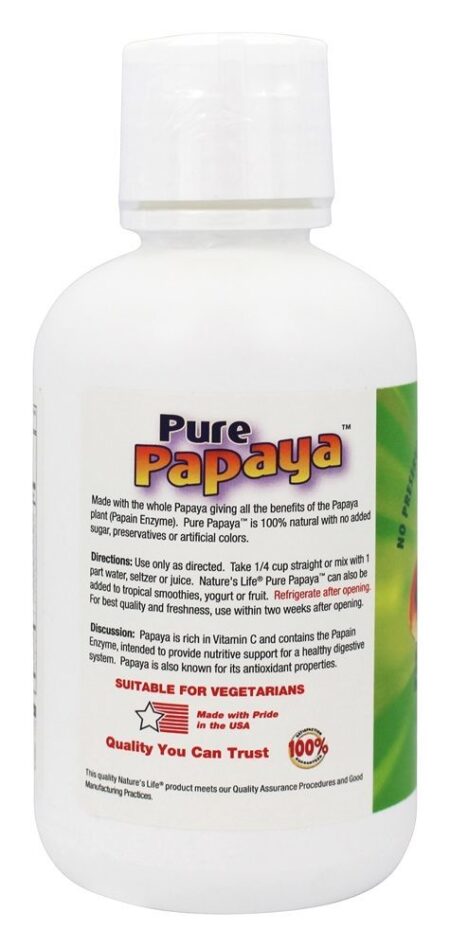 Pure Mamão 100 % Suco de frutas com polpa - 16 fl. oz. Nature's Life - Image 3