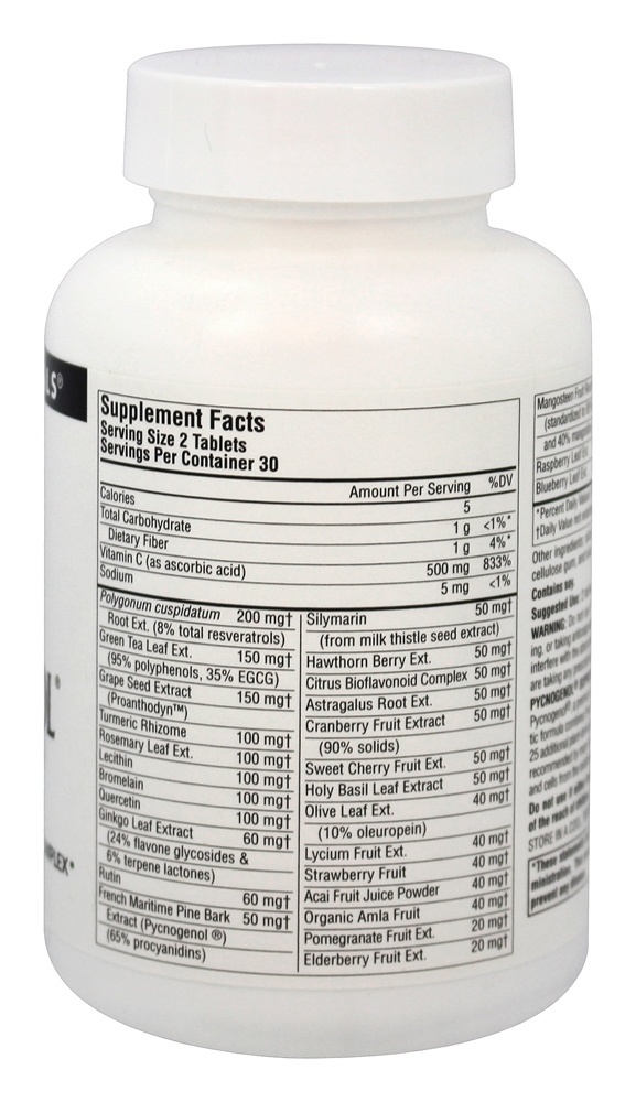 Pycnogenol Supreme - 60 Tablets Source Naturals - Imagem 2