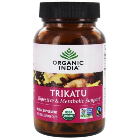 Trigatu Digestivo e Suporte Metabólico - Cápsulas vegetarianas 90 Organic India