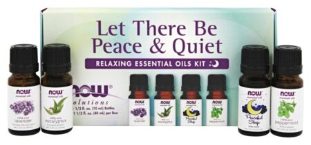 Que haja um Kit de Óleos Essenciais de Paz e Relaxamento Tranquilo - 4 Frasco (s) NOW Foods