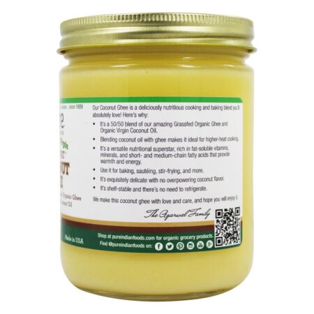 Grassf Orgânico Primalfat Coco Ghee - 14.2 oz. Pure Indian Foods - Image 2