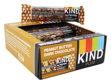 Mais Proteína Nutrição Bares Caixa Manteiga De Amendoim Chocolate Escuro - 12 Barras Kind Bar