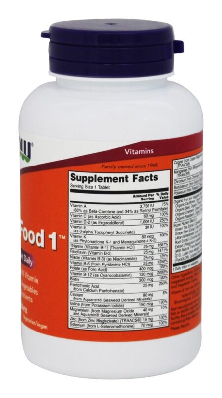 Multivitamínico Multi-Food 1 - 90 Tablets NOW Foods - Image 2