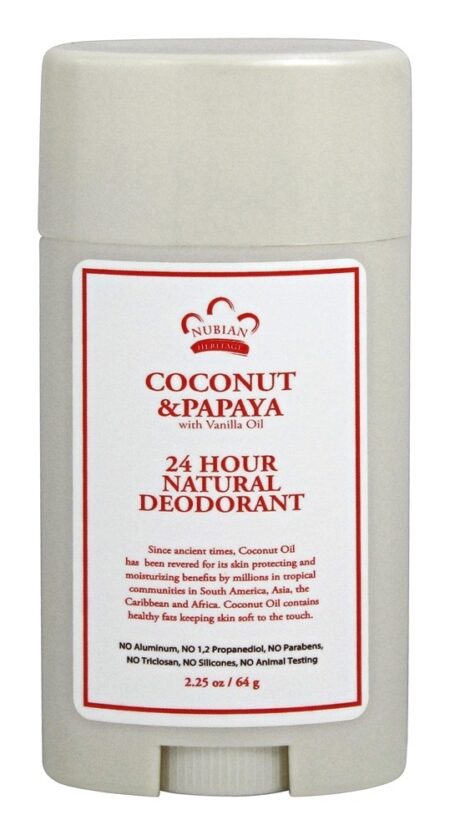 24 Hora Desodorante Natural Coconut & Papaya - 2.25 oz. Nubian Heritage