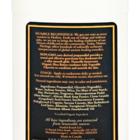 24 Hora Natural Desodorante Africano Preto Sabão - 2.25 oz. Nubian Heritage - Imagem 2