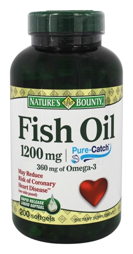 Óleo de Peixe para a Saúde do Coração 1200 mg. - 200 Softgels Revestidos Nature's Bounty