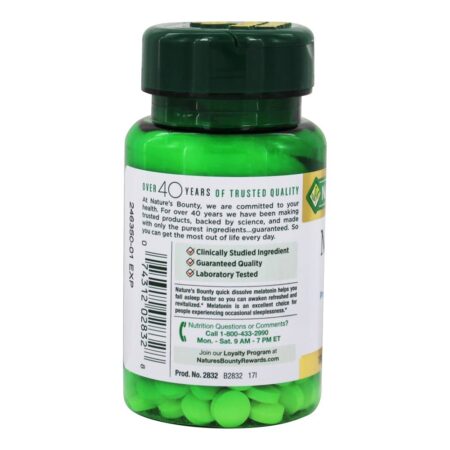 Melatonina para relaxamento e sono 1 mg. - 180 Tablet (s) Nature's Bounty - Image 3