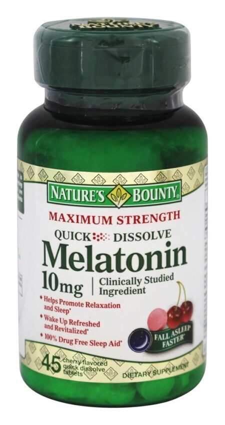 Melatonina de Força Máxima 10 mg. - 45 Tablets de dissolução rápida Nature's Bounty