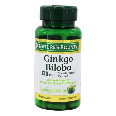 Padronizada Extrair Ginkgo Biloba para Saudável Cérebro Função & Circulação 120 mg. - Cápsulas 100 Nature's Bounty