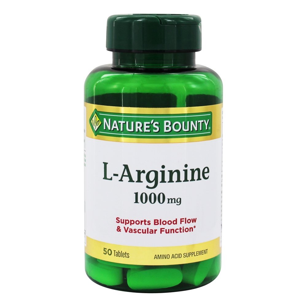 L-arginina para fluxo sanguíneo e função vascular 1000 mg. - 50 Tablet (s) Nature's Bounty