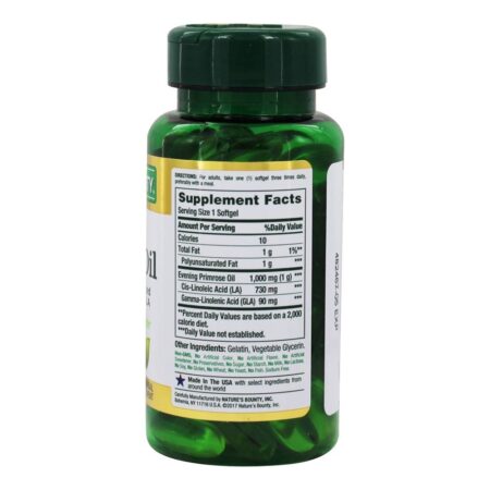 Óleo de Prímula Padronizado para 90mg de GLA 1000 mg. - 60 Softgels Nature's Bounty - Image 2