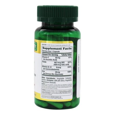 Ferro Suave Para a Produção de Glóbulos Vermelhos 28 mg. - Cápsulas 90 Nature's Bounty - Image 2