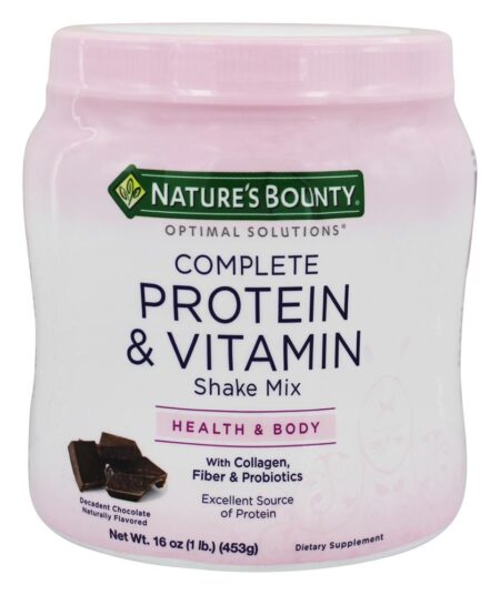 Optimal Solutions Shake de Proteína & Vitamina Completas Sabor Chocolate - 16 oz. Nature's Bounty