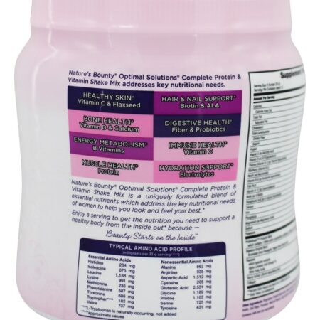 Optimal Solutions Shake de Proteína & Vitamina Completas Sabor Chocolate - 16 oz. Nature's Bounty - Imagem 3