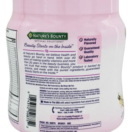 Proteína & Vitamina Completas Mistura Para Shakes Sabor Baunilha - 16 oz. Nature's Bounty - Imagem 4