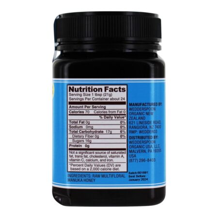 Multifloral Raw Manuka Honey KFactor 12 - 17.6 oz. Wedderspoon - Image 2