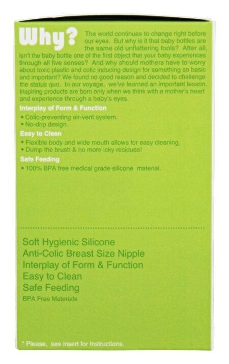 Verde higiênico macio do bloco 0-3m do frasco de bebê do silicone único - 5 oz. Comotomo - Image 2