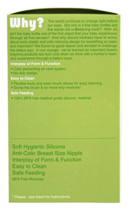 Verde higiênico macio do bloco 0-3m do gêmeo da garrafa de bebê do silicone - 5 oz. Comotomo - Image 2