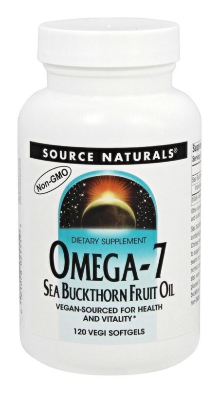 Omega - 7 Óleo de Frutos do Mar Buckthorn - 120 Cápsulas Vegetarianas Source Naturals