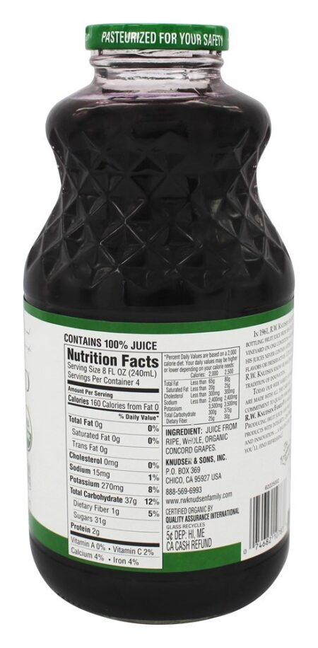 Suco Orgânico Apenas Suco Concord Grape - 32 fl. oz. R.W. Knudsen - Image 2