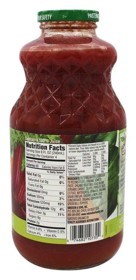 Suco Orgânico Baixo Sódio Muito Vegetariano - 32 fl. oz. R.W. Knudsen - Image 2