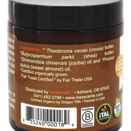 Manteiga De Cacau Cremosa Orgânica Sem Sabor - 4 oz. Inesscents Aromatic Botanicals - Imagem 3