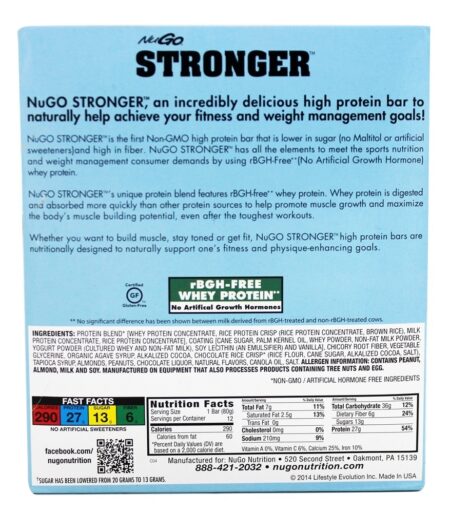 Barras de Proteína mais Fortes Box N Cream - 12 Barras NuGo Nutrition - Image 2