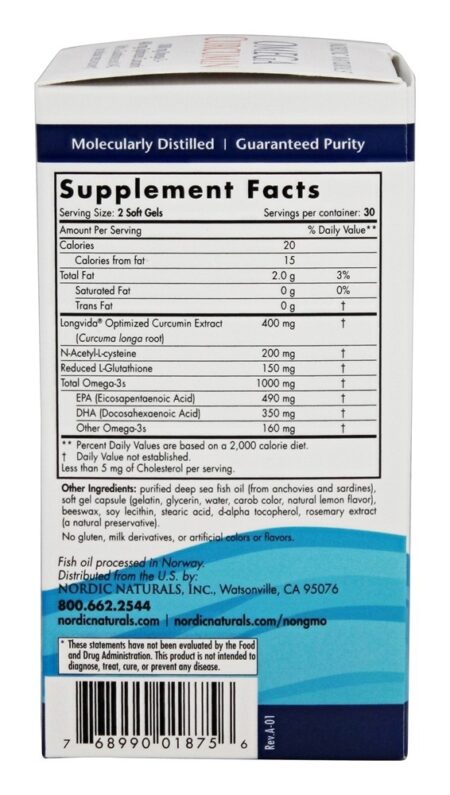 Omega Curcumina - 60 Softgels Nordic Naturals - Image 2