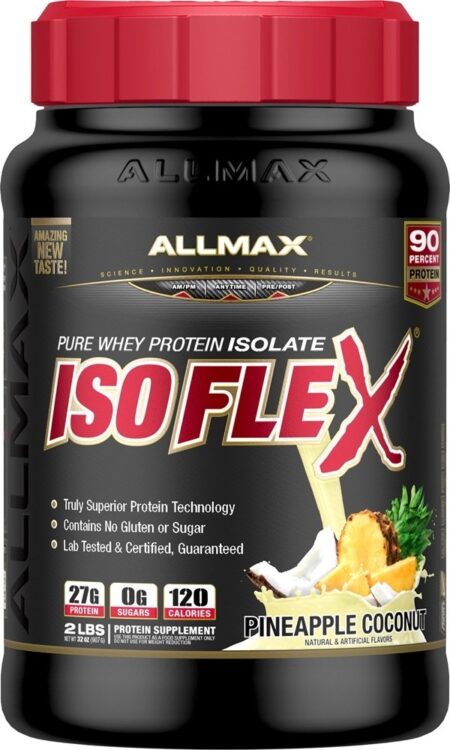 IsoFlex Pure Proteína Whey Isolar Abacaxi Coco - 2 lbs. AllMax Nutrition