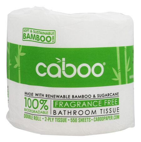 Bambu e Cana 2-Dobra Banheiro Tecido 550 Sheets - 1 rolo (s) Caboo