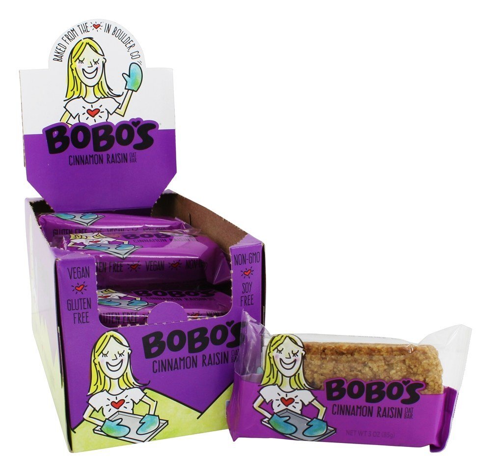 Todas as barras naturais caixa de canela passa - 12 Barras Bobo's Oat Bars
