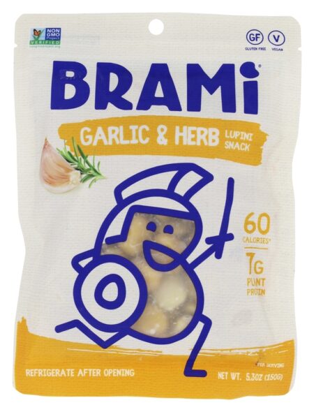 Snacking Lupini Feijões Alho e Erva - 5.3 oz. BRAMI